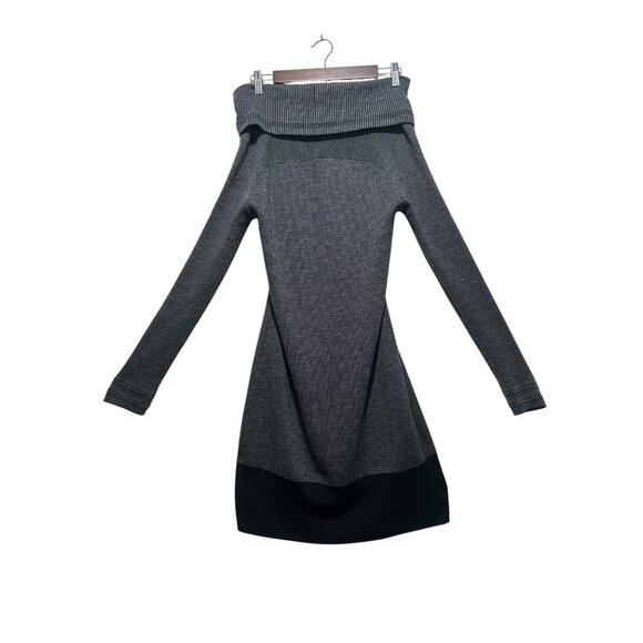 Toad & Co 100% Merino Wool Sweater Dress Small Gray Off Shoulder Outdoors Knit - Picture 14 of 16